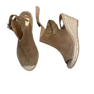 New kanna suede wedge espadrille bootie style tan 6.5